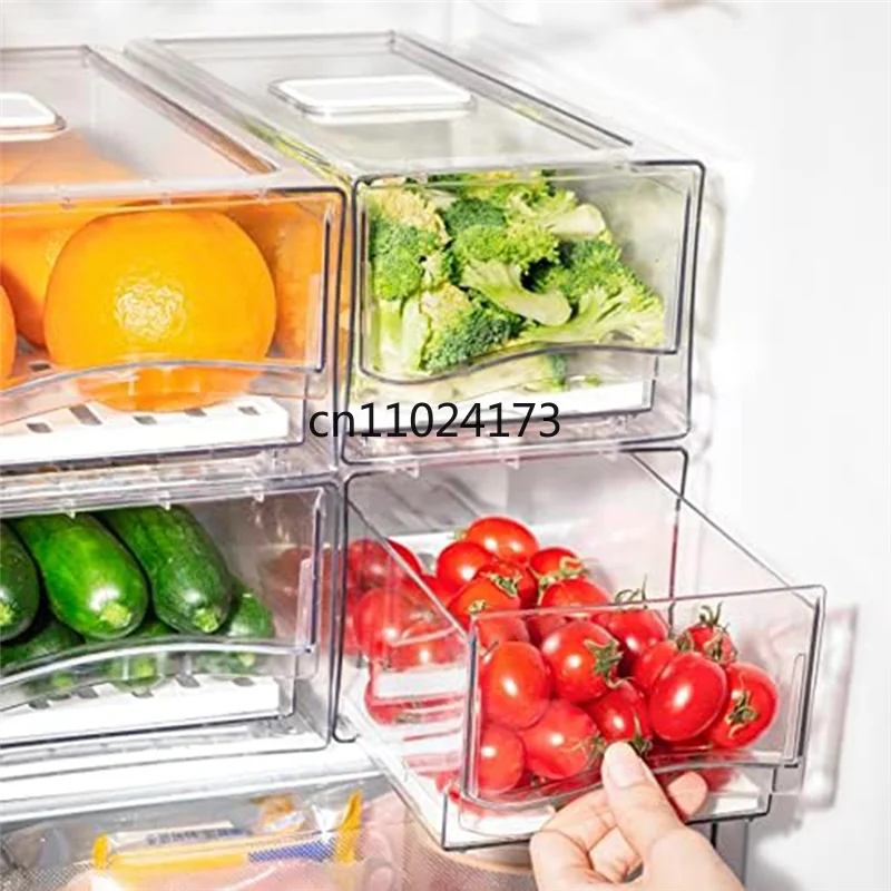 Fridge Pull-Out Drawer Organizer Set