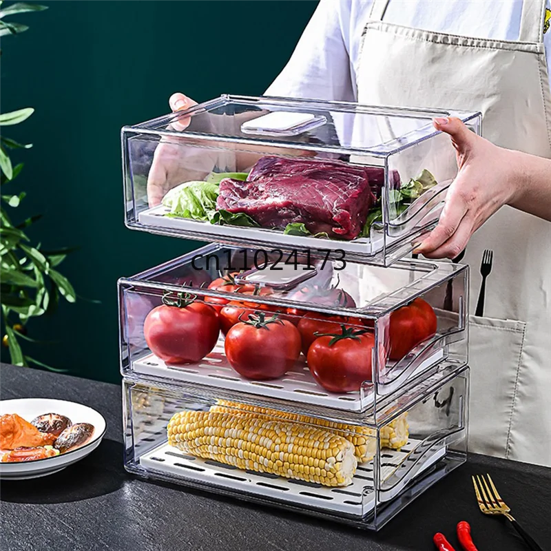 Fridge Pull-Out Drawer Organizer Set